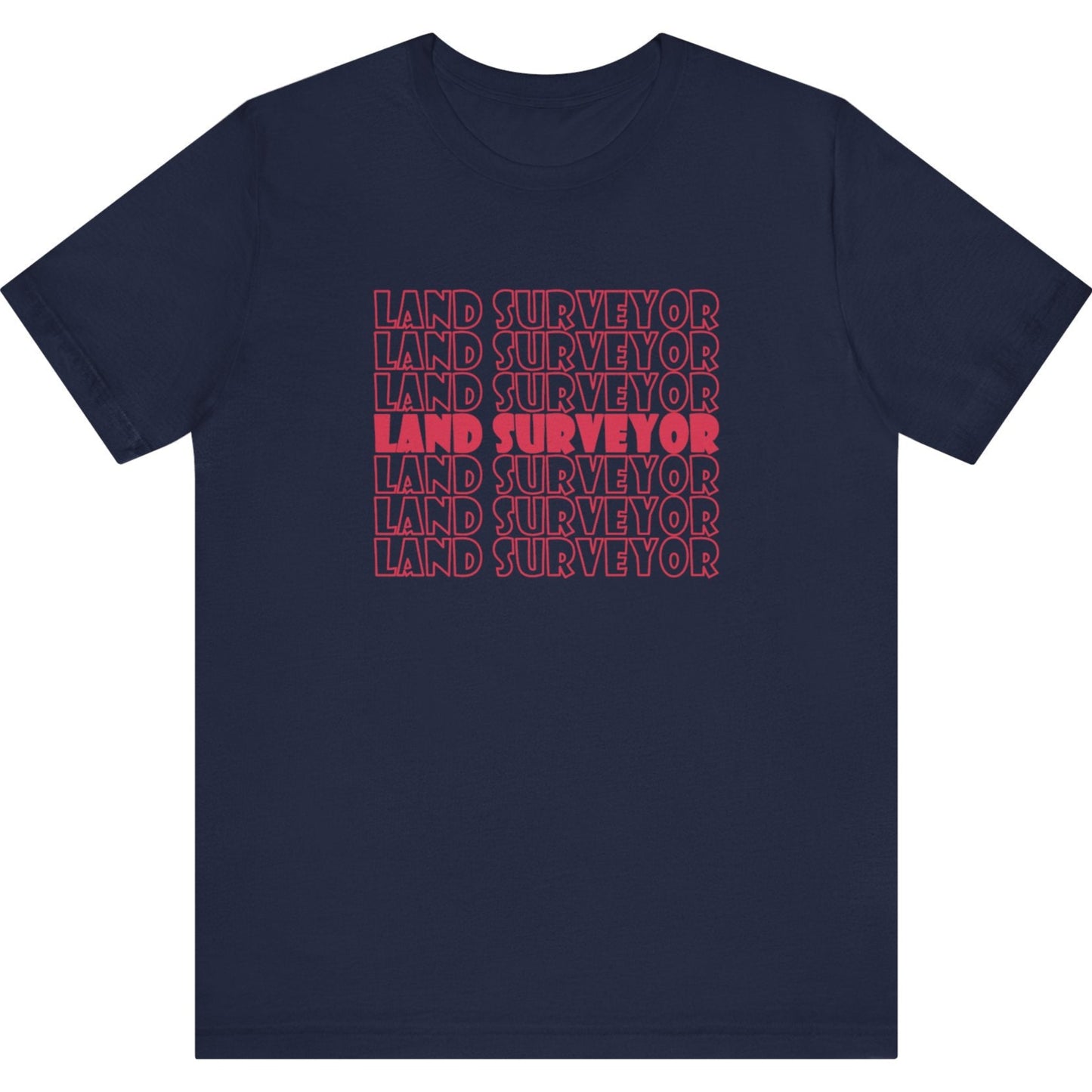 Retro Land Surveyor Repeat Logo Surveyor T-Shirt | Land Surveyor Gifts