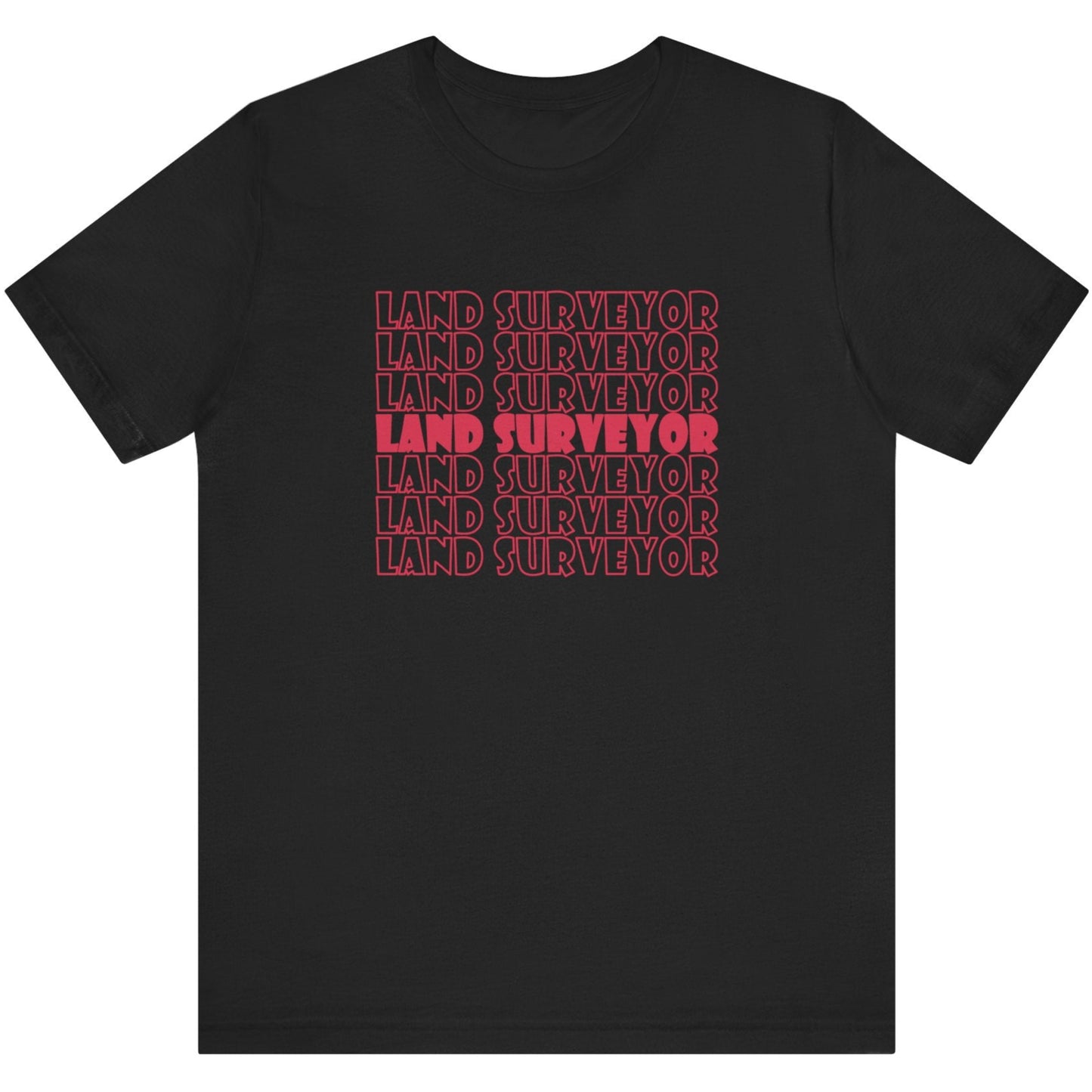 Retro Land Surveyor Repeat Logo Surveyor T-Shirt | Land Surveyor Gifts