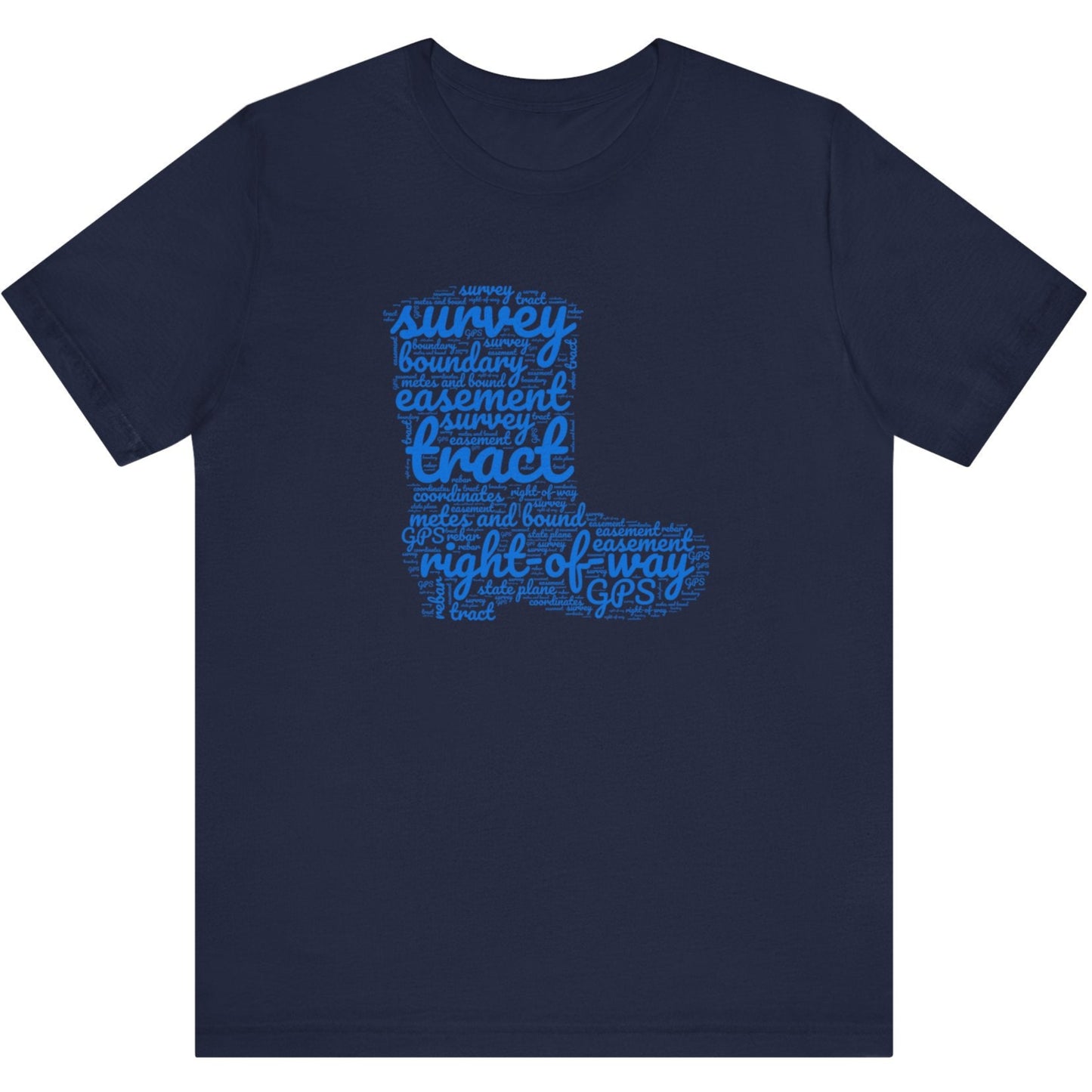 Survey Boot Text Cloud Surveyor T-Shirt | Land Surveyor Gifts