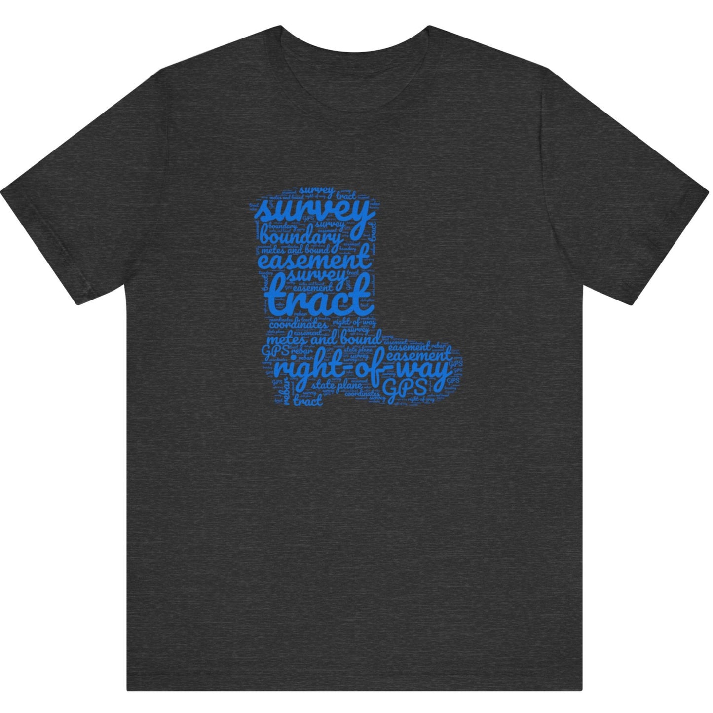 Survey Boot Text Cloud Surveyor T-Shirt | Land Surveyor Gifts