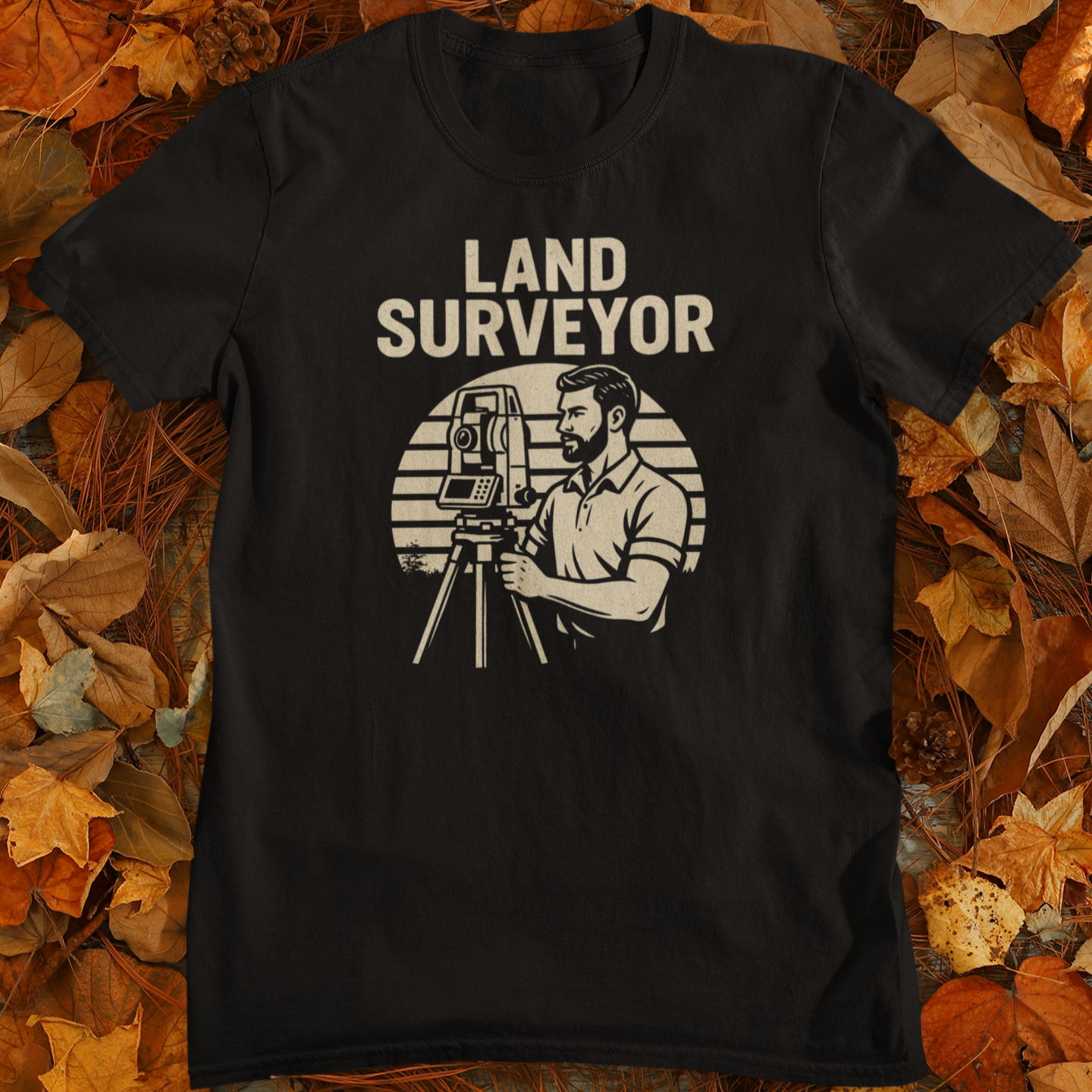 Retro Land Surveyor Sunset Surveyor T-Shirt | Land Surveyor Gifts