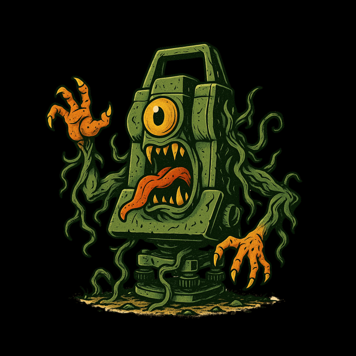 Total Station Vine Monster – Land Surveyor Shirt