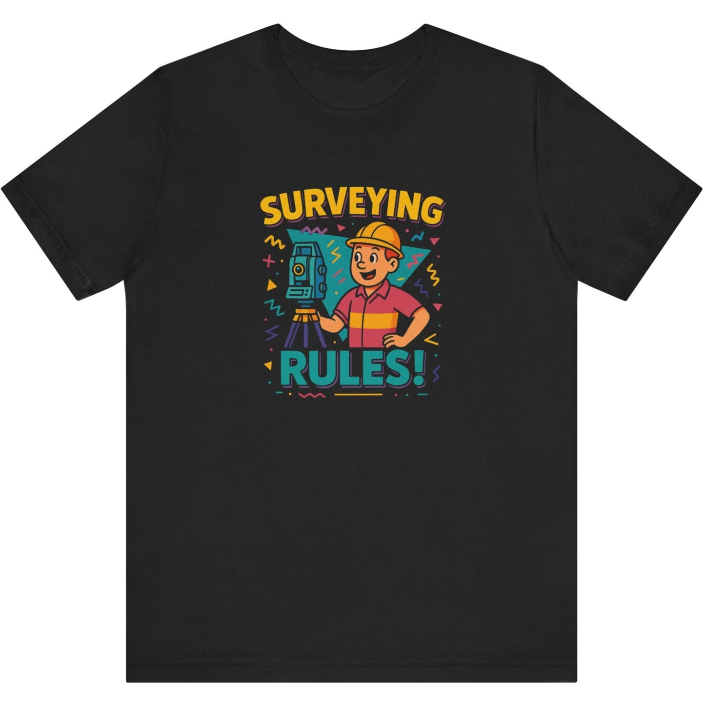 Retro “Surveying Rules!” Surveyor T-Shirt | Land Surveyor Gifts