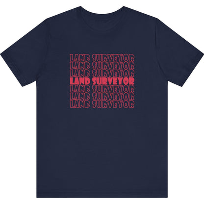 Retro Land Surveyor Repeat Logo Surveyor T-Shirt | Land Surveyor Gifts