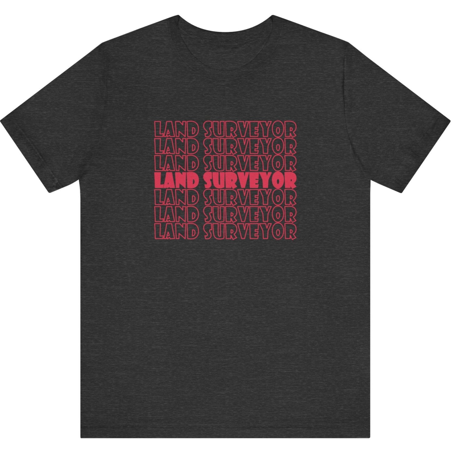 Retro Land Surveyor Repeat Logo Surveyor T-Shirt | Land Surveyor Gifts