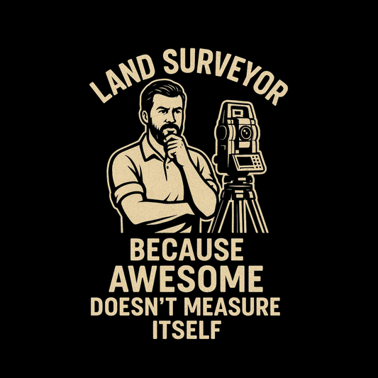 Because Awesome Doesn’t Measure Itself Surveyor T-Shirt | Land Surveyor Gifts