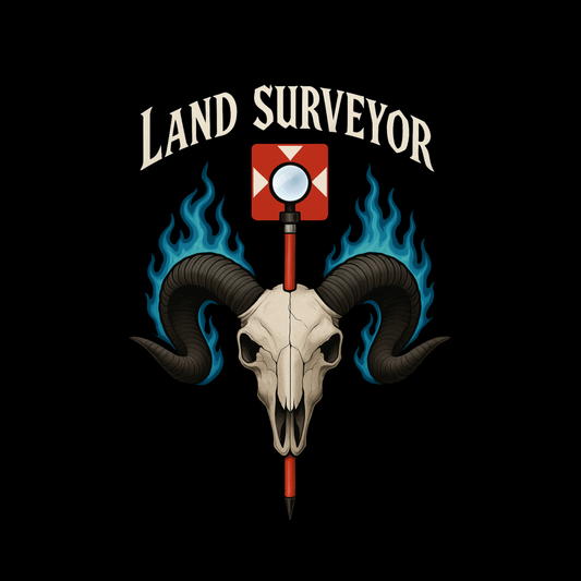 Land Surveyor Skull Surveyor T-Shirt | Land Surveyor Gifts