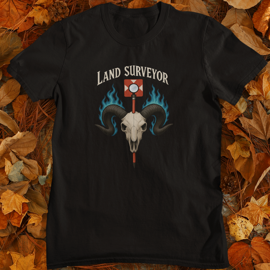 Land Surveyor Skull Surveyor T-Shirt | Land Surveyor Gifts