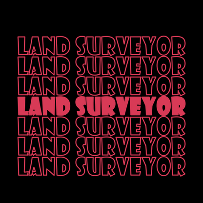 Retro Land Surveyor Repeat Logo Surveyor T-Shirt | Land Surveyor Gifts