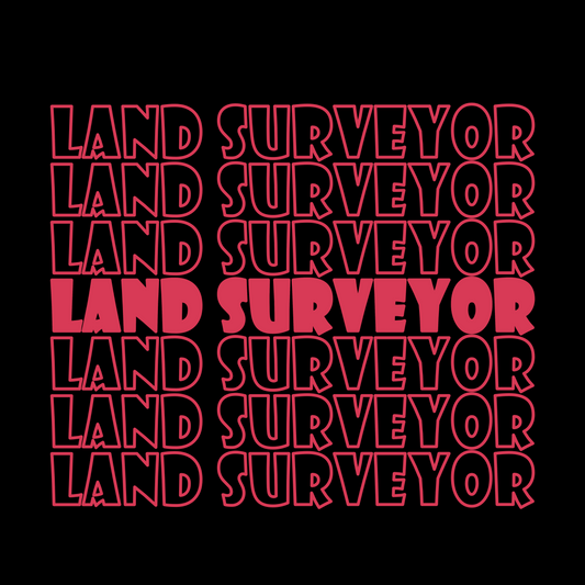 Retro Land Surveyor Repeat Logo Surveyor T-Shirt | Land Surveyor Gifts