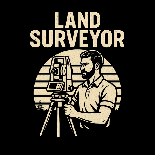 Retro Land Surveyor Sunset Surveyor T-Shirt | Land Surveyor Gifts