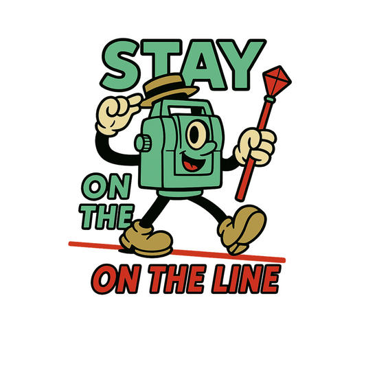Stay on the Line – Vintage Surveying Total Station T-Shirt