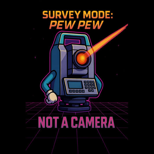 Land Surveyor Shirt: Survey Mode Pew Pew – Not a Camera Tee